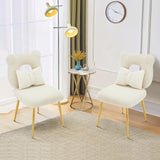 Furnimart Cute Vanity Chair, Bear Shape Makeup Chair with Backrest Pillow, Comfy Accent Chair Desk Chair Teddy fabric with Golden Metal Legs for Living Room/Dressing Room/Home Office Green