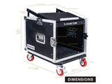 Sound Town 8-Space Pa/dj Rack/Road Case with Slant Mixer Top and Casters (STMR-8UW)